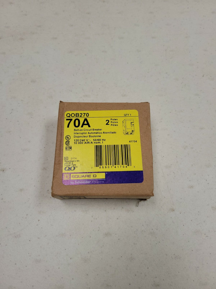 1 NEW QOB270 - Square D 70 Amp Double Pole Bolt-On Circuit Breaker