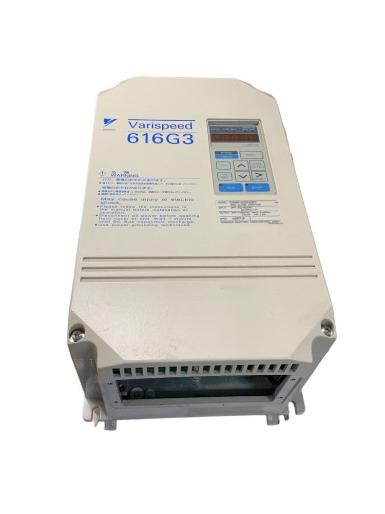 Yaskawa CIMR-G3V40P7 VARISPEED 400V CLASS INVERTER, 3PH, 380-460VAC, 50/60Hz.