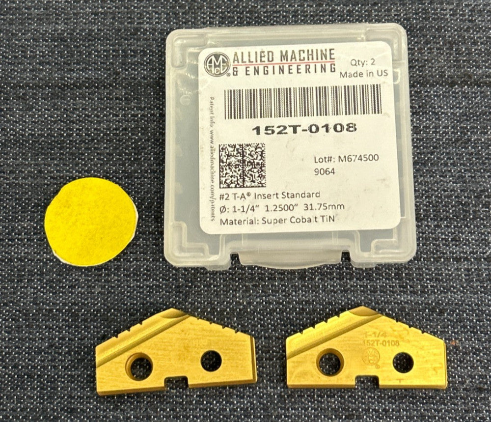 ALLIED MACHINE DRILL INSERT 152T-0108  DIAMETER  1-1/4"  #2 T-A   LOT OF 2