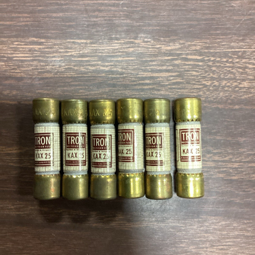 Bussmann Tron KAX-25 25 Amp Rectifier Fuses KAX25, Lot Of 6