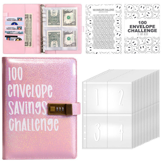 100 Envelopes Money Saving Challenge, Money Saving Budget Binder with Cash En...