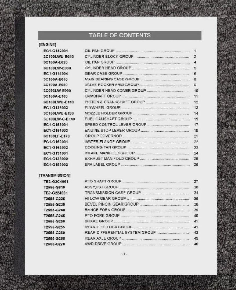 2210 SUB-COMPACT TRACTOR PARTS MANUAL FITS KIOTI TRACTOR CS2210 WY820001