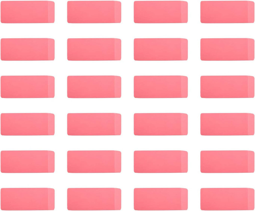 Rectangular Eraser, 24 Count, Pink