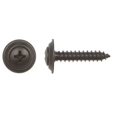 Zoro Select 9490Pk Sheet Metal Screw, #10 X 1 In, Black Phosphate Steel Oval