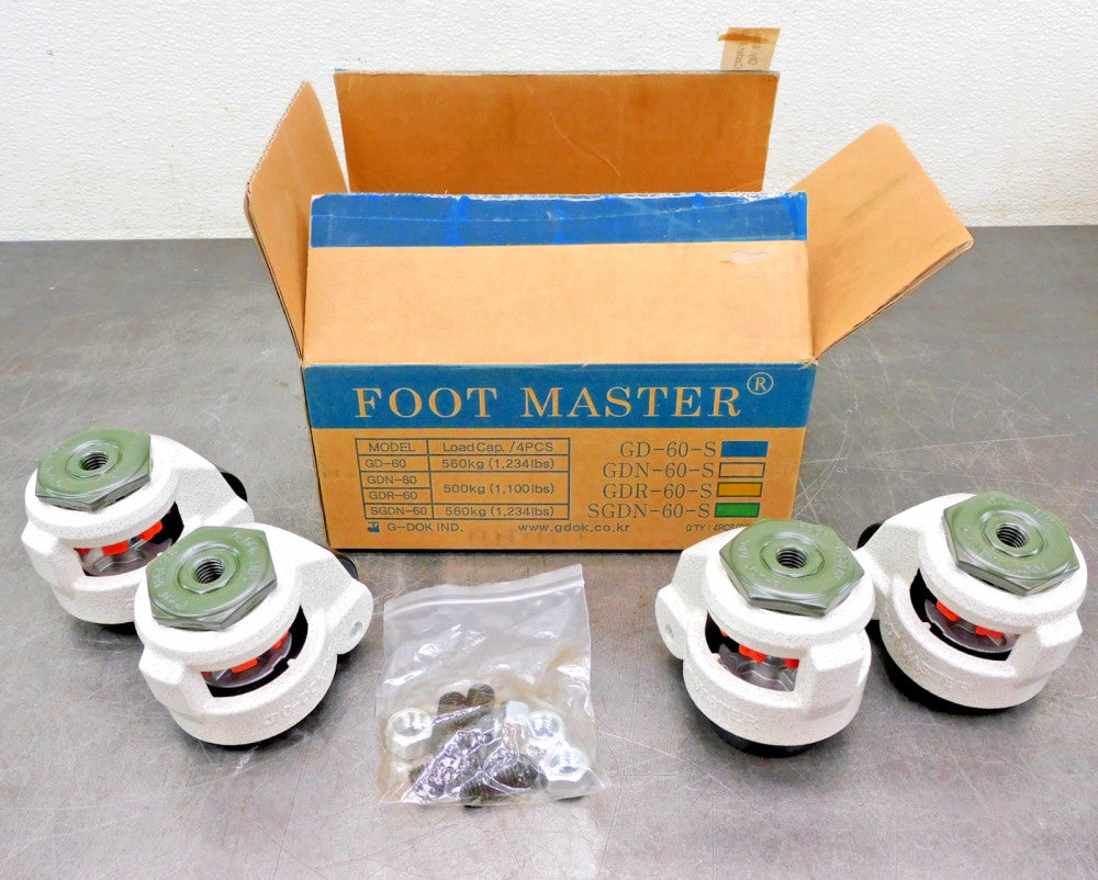 Foot Master GD-60-S Leveling Caster 50mm Wheel DIA M12 Stem Lot of Four (4)