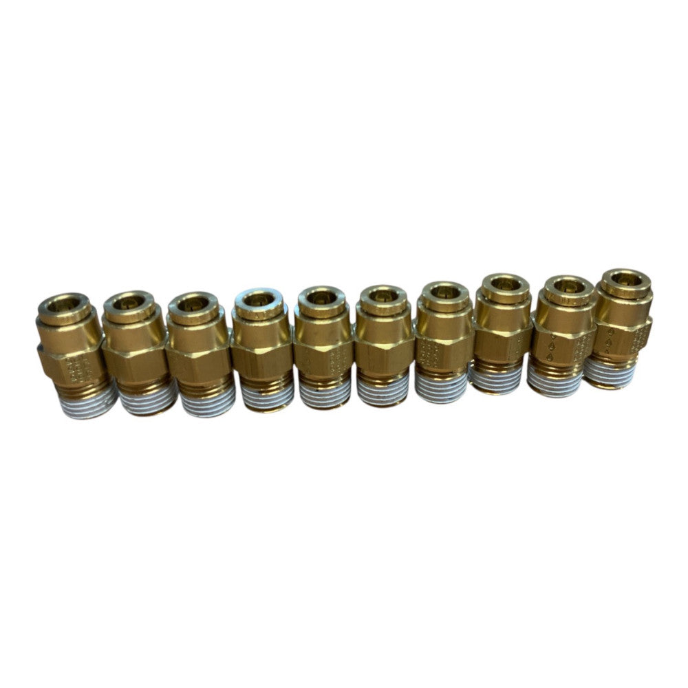 Push-Lock-Connect Male Connector 1/4 OD x 1/4 NPT Nylon Tube DOT Brass Fittings
