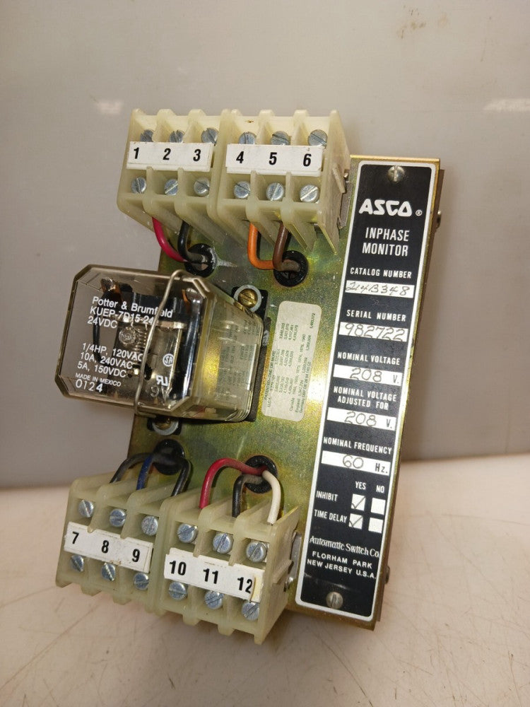 ASCO INPHASE MONITOR 208 VAC  214B348