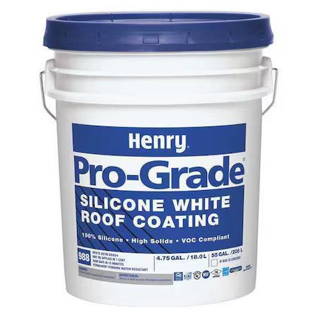 Henry Pg988whs073 Protective Roof Coating, 5 Gal, Pail, Pigmented