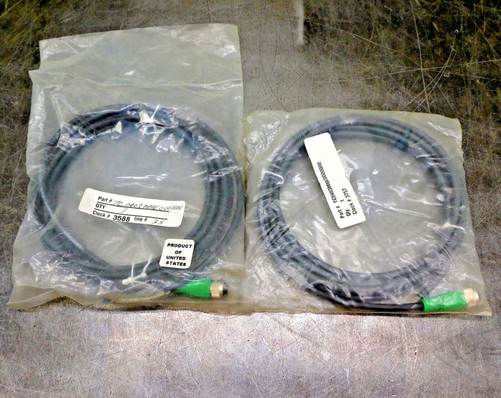 Numatics TC0403MME0000000 4 PIN M12 Female Str 3M PVC 22AWG 150VAC/DC Lot of (2)