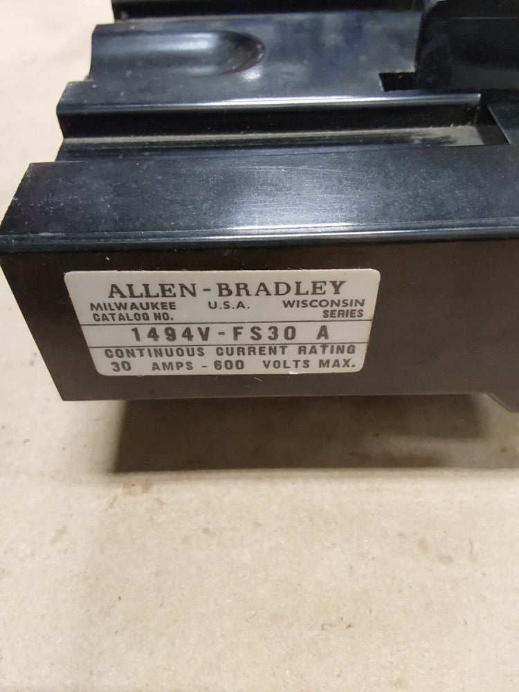 ALLEN BRADLEY 1494V-FS30 30A 600V TRAILER BLOCK SER. A