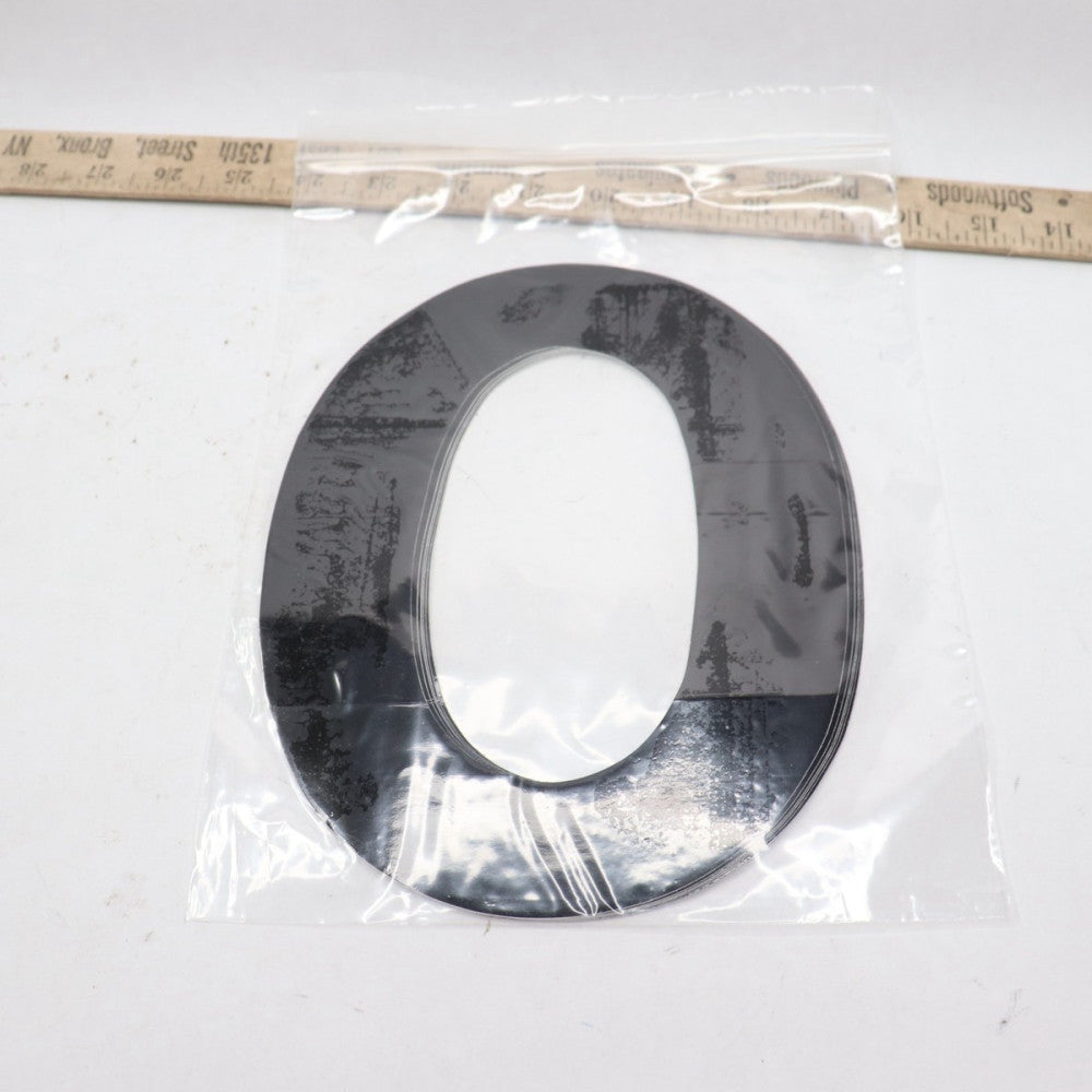 (10-Pk) Letter Label O Non-Reflective Gothic Black Die Cut 8"