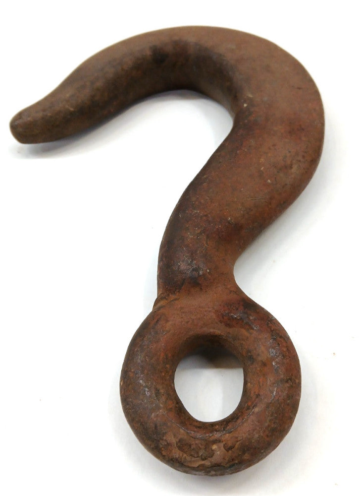 CAST IRON HOOK  LENGTH 9-1/2" WIDTH 6-1/2" THICKNESS 1-1/8" EYE LET OD 2-1/2"