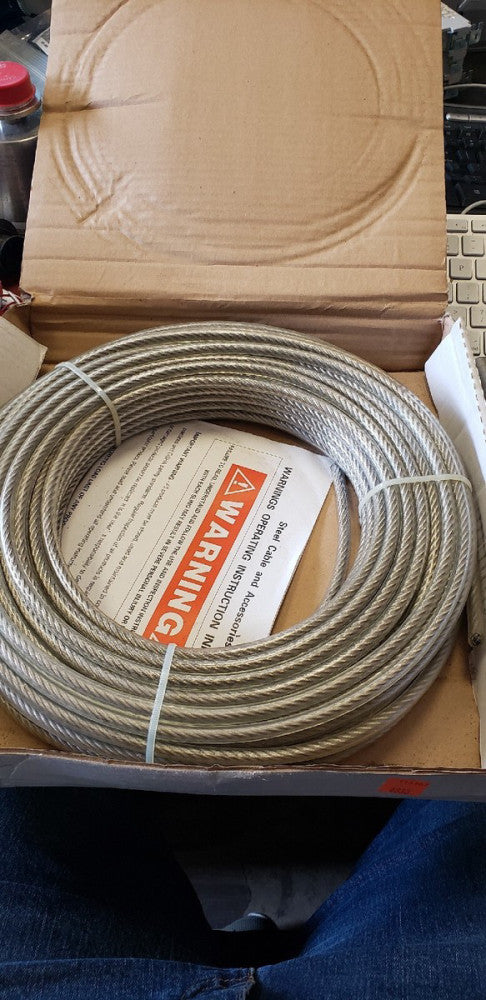 NEW 304 STAINLESS STEEL DAYTON 2VJU5 Cable,3/16 In,100ft.L,740 lb.,7x19,SS