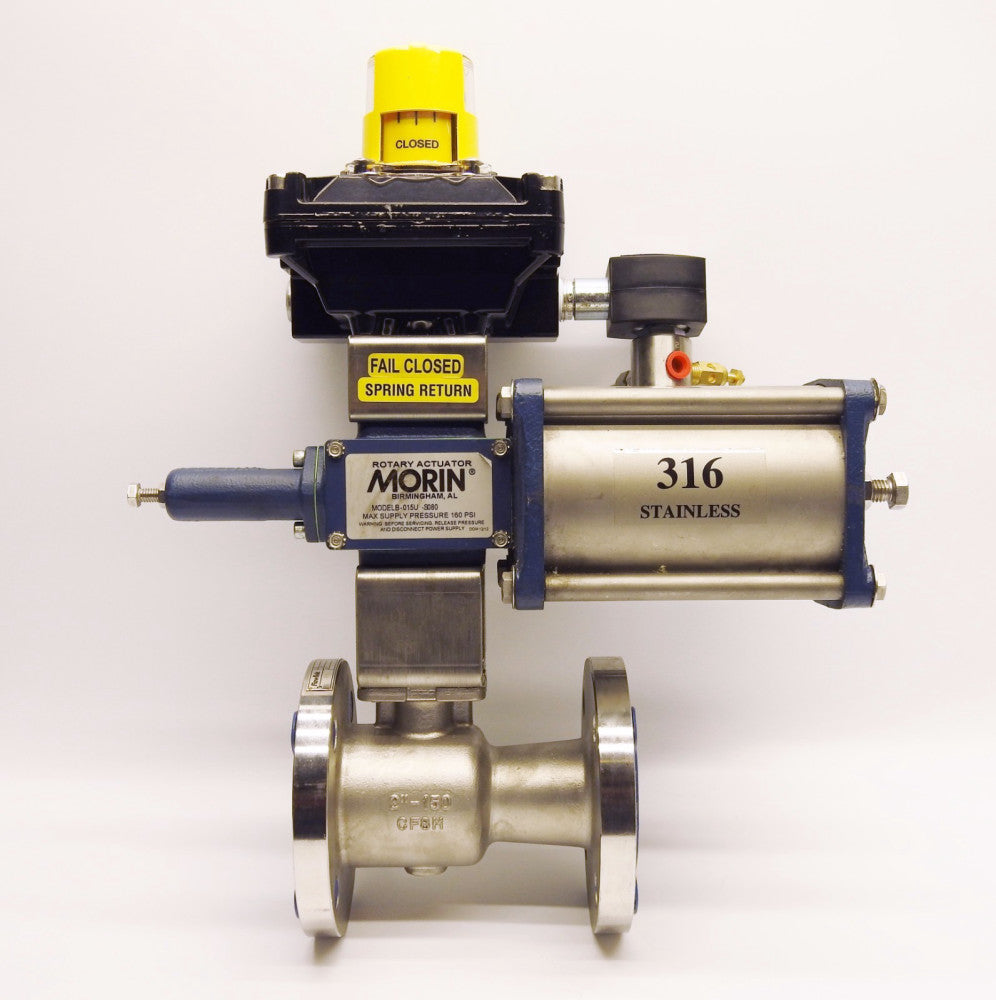 Morin Stainless Rotary Actuator B-015U-S080 w/ 2" Flowtec SS Ball Valve