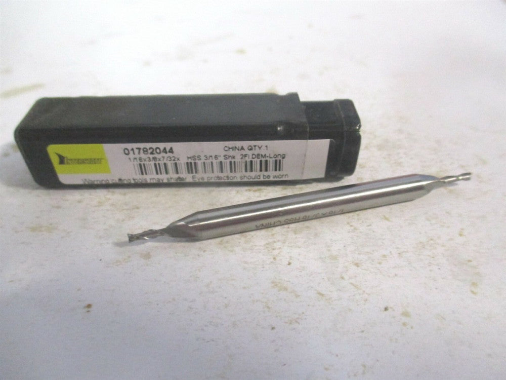 (720-1652) 1/16" x 7/32" x 3/16" x 2-1/2" OAL 2 Flute HSS Square End Mill 