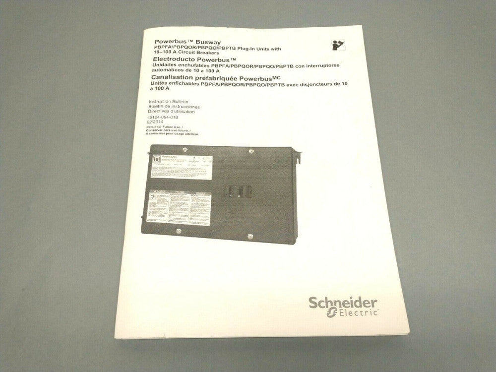 Schneider Electric 45124-054-01B Powerbus Plug-In Units Instruction Bulletin