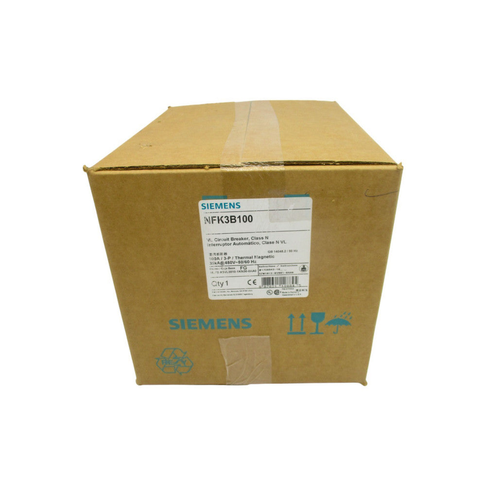 SIEMENS NFK3B100 3VL3510-1KN30-0AA0 480V 100A NSFS