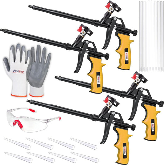 4 Pack Professional Spray Foam Insulation Gun (4 4 Yellow, Yellow 