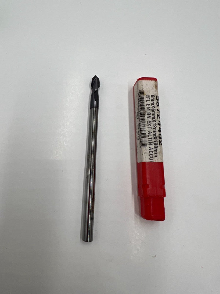 Accupro 58724402 Ball End Mill 6mm Dia 12mm LOC 2FL Solid Carbide