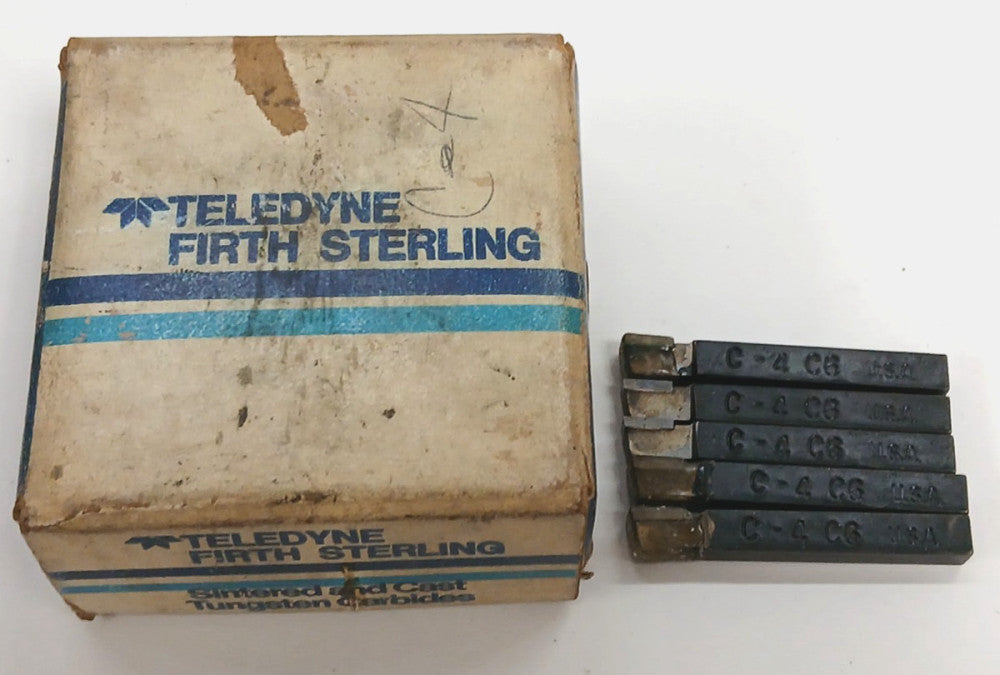 TELEDYNE FIRTH STERLING CARBIDE BRAZED TOOL BIT GRADE C-4 C6 SHANK 1/4  LOT OF 5