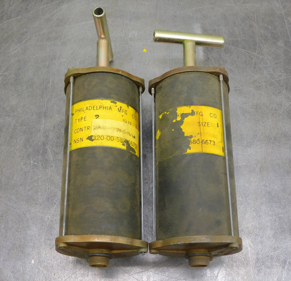 Lot of (2) US Army Military 4320-00-580-6673 Military Raft Bedding Hand Pump 1"