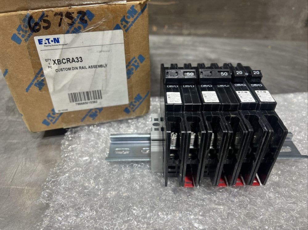 Eaton NSB XBCRA33 Miniature Circuit Breakers (MCBs) Custom DIN Rail Assembly 2P
