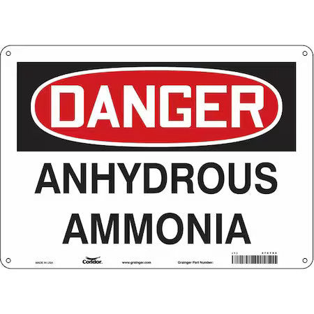 Condor 470T04 Safety Sign, 10 In Height, 14 In Width, Polyethylene, Horizontal