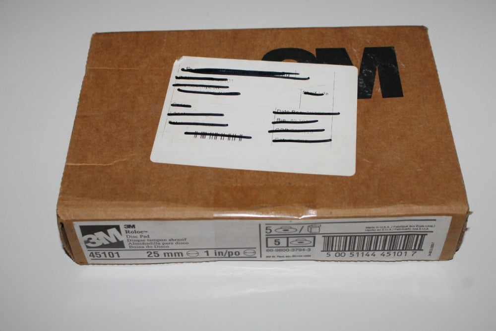 3M 45101 Roloc Disc Pad 1M - Package Qty 5 (LOT of 5) NEW!