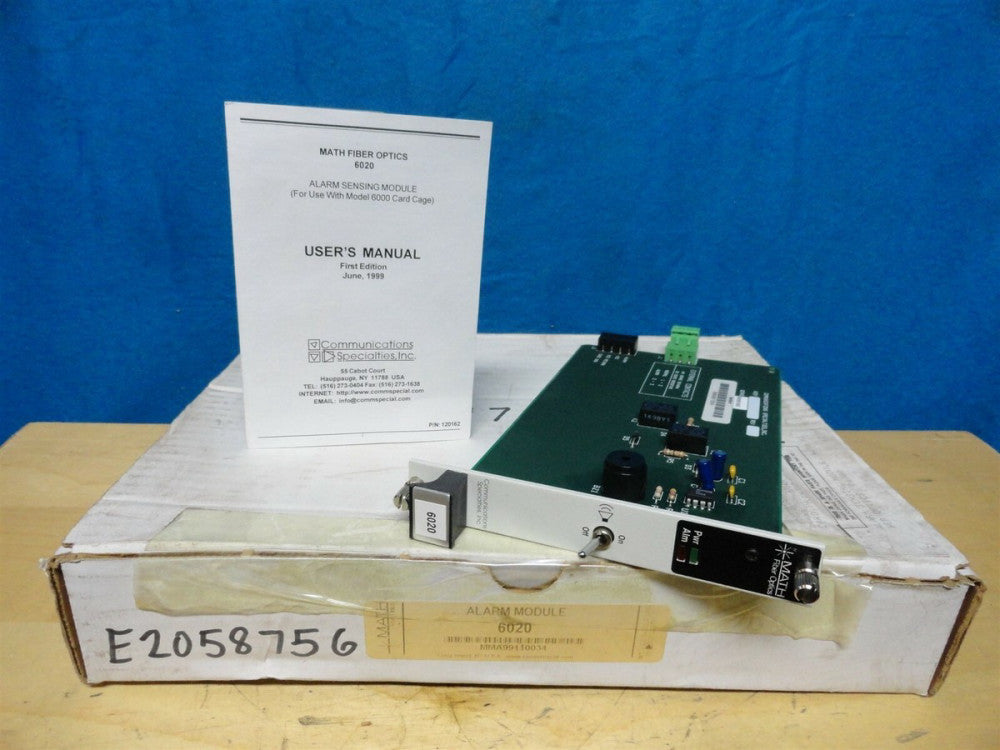 Math Fiber Optics - Alarm Sensing Module 6020 - NEW IN BOX Use w/Card Cage 6000