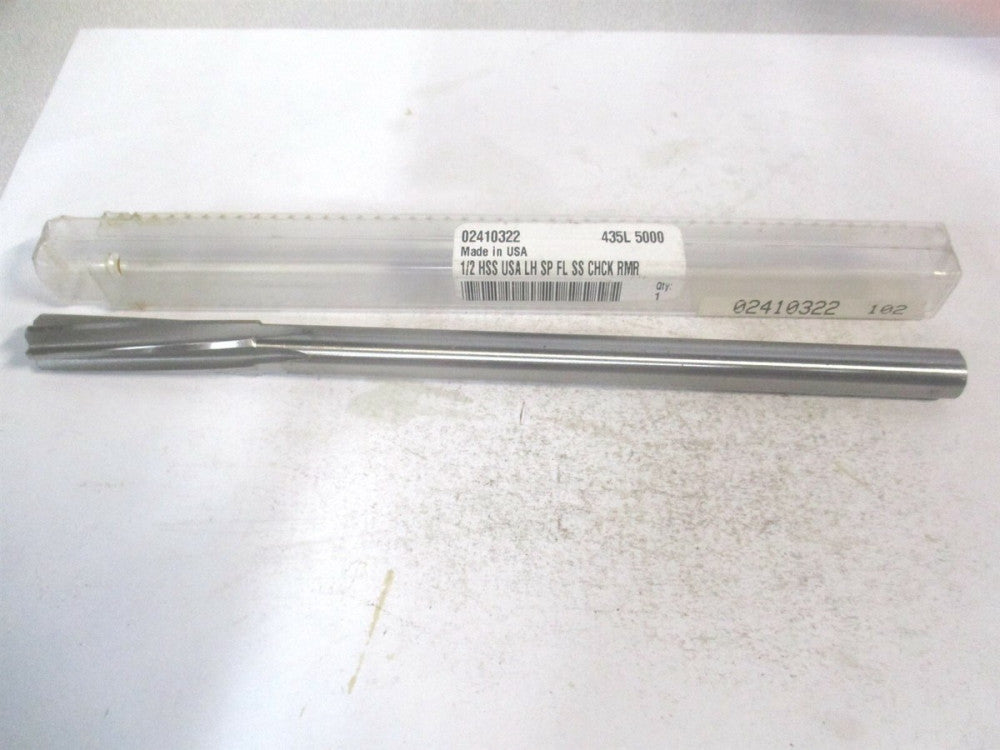 (433-0.5469) 35/64" x 2" x 8" OAL 8-Flute Bright Finish HSS Chucking Reamer 