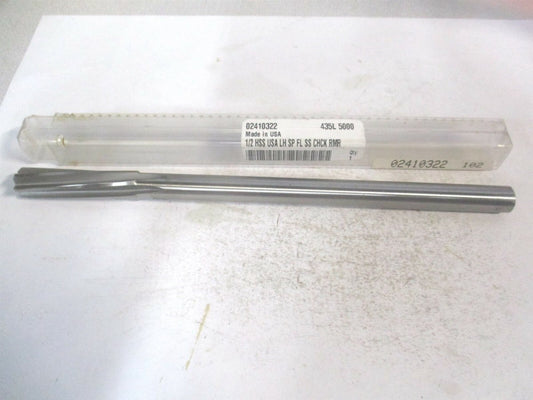 (433-0.5469) 35/64" x 2" x 8" OAL 8-Flute Bright Finish HSS Chucking Reamer 
