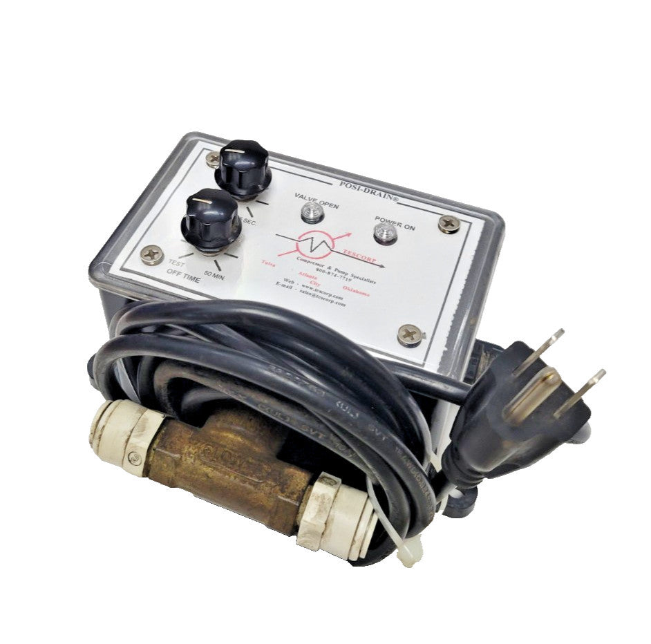 POSI-DRAIN DRAIN VALVE TIMER CONTROLLED AIR COMPRESSOR PD7020, 1/4", 120 VOLT