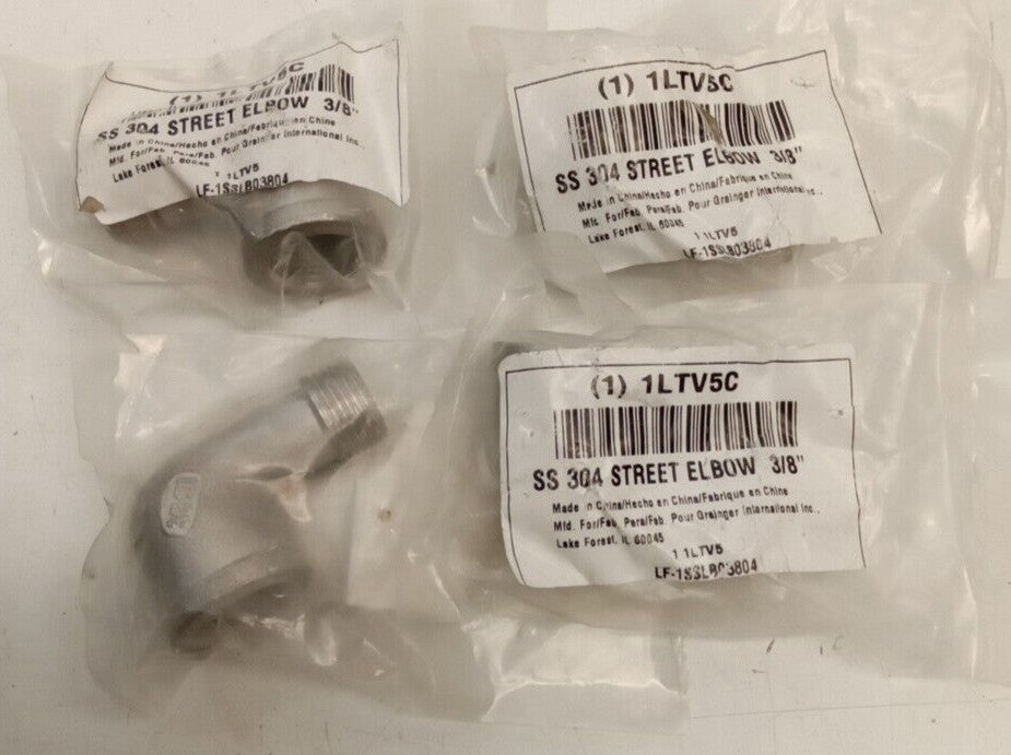 SS 304 Street Elbow 3/8" 1LTV5 (Lot Of 4)