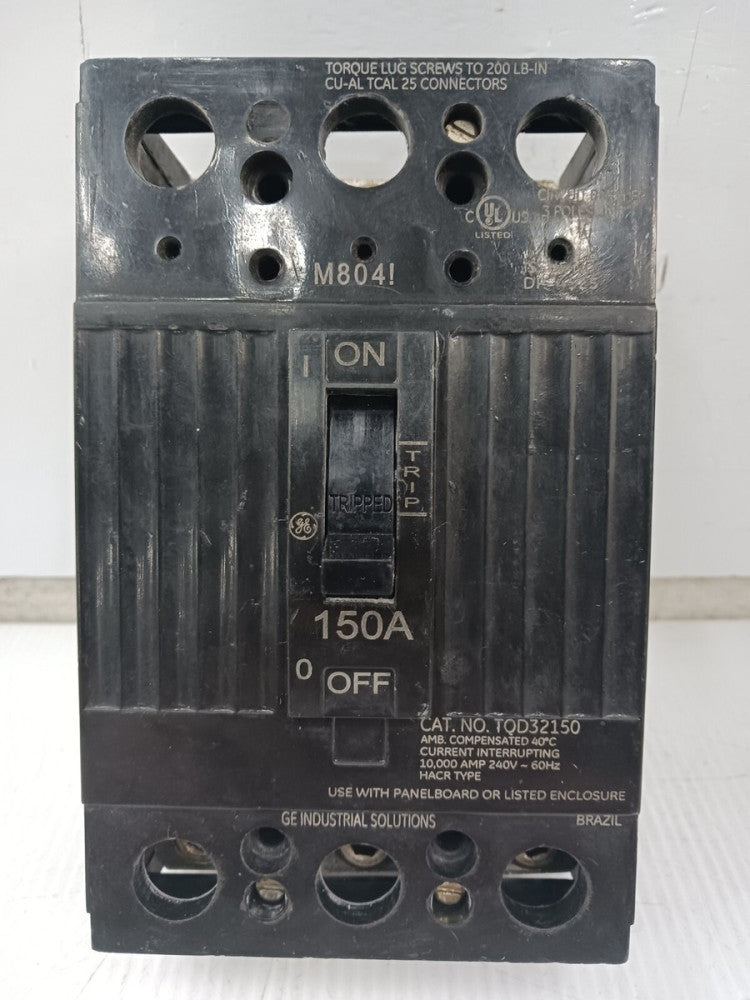 GE General Electric 150 Amp Circuit Breaker 3 Pole 240 VAC 10kA TQD32150