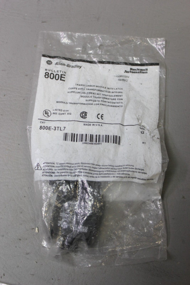 NEW ALLEN BRADLEY TRANSFORMER MODULE WITH LATCH 800E-3TL7 SER. B