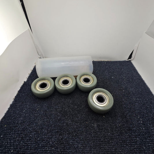 (QTY 4) Interroll 1027007 Rubber Return Tire 5/8" Spherical with 6204Z Bearing