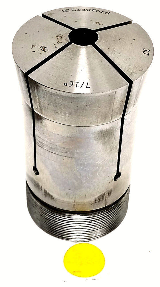 CRAWFORD 7/16" ROUND COLLET 3J 3-3/4" OAL 1-1/2" THREADING HSS