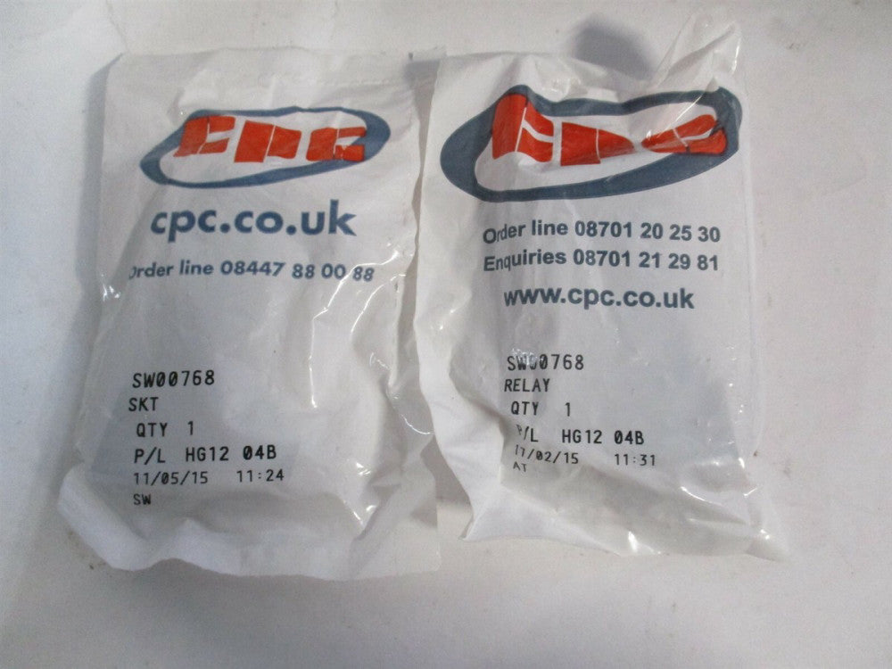 (ES50) 300v 12A 8 Pin 2 Pole DIN Rail Relay Socket Connector - Lot of 2