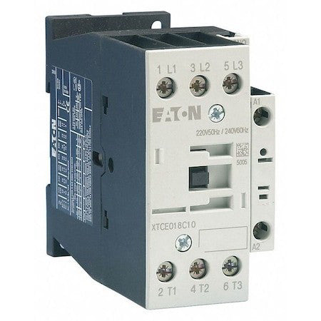 Eaton Xtce018c01a Iec Magnetic Contactor, 3 Poles, 120 V Ac, 18 A, Reversing: No