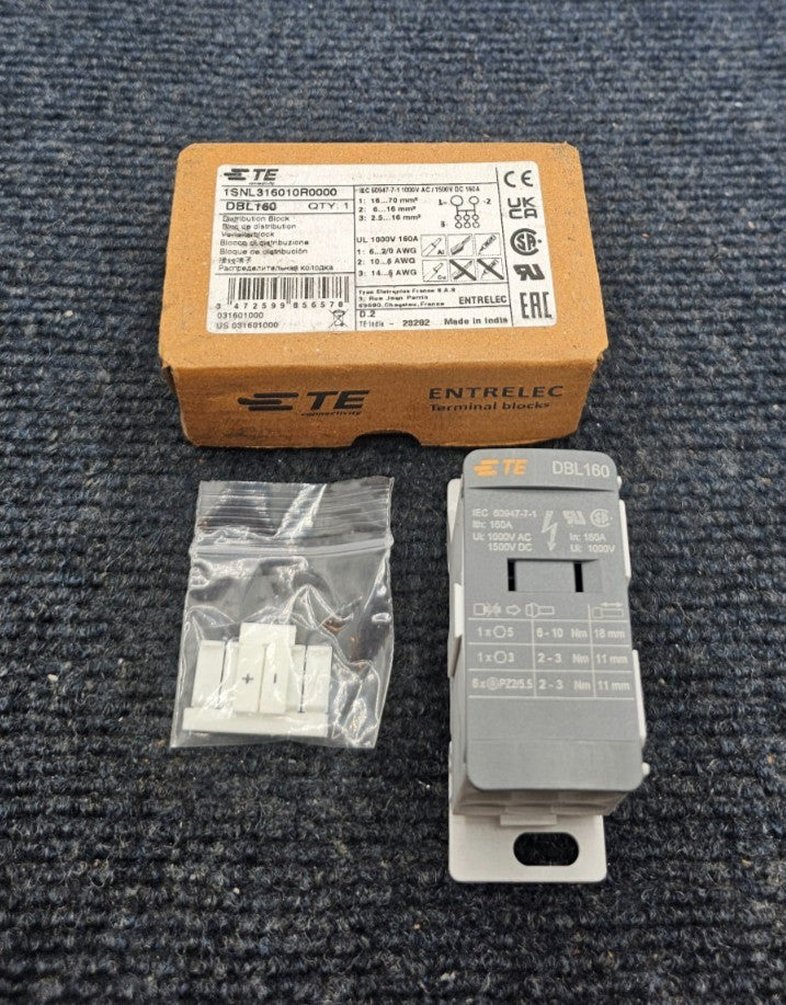 TE Entrelec DBL160 1SNL316010R0000 Distribution Block 160A 1000VAC