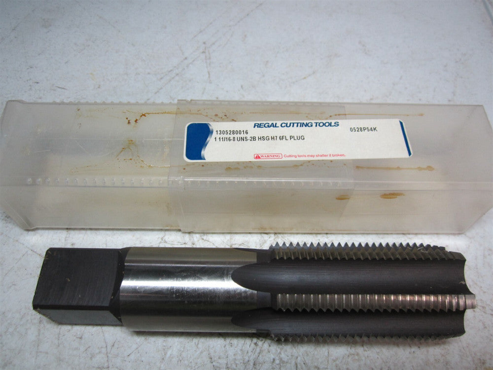Regal Cutting Tools (0528P54K) 1-11/16" - 8 UNS-2B HSG H7 6 Flute Plug Hand Tap