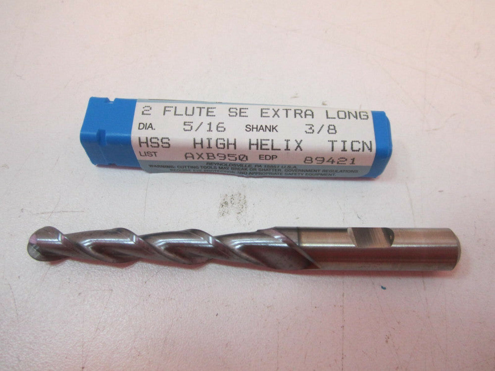 Niagara HSS TiCN 5/16 x 3/8 x 1-3/8 x 3-1/8 Ball Nose 2 Flute End Mill New
