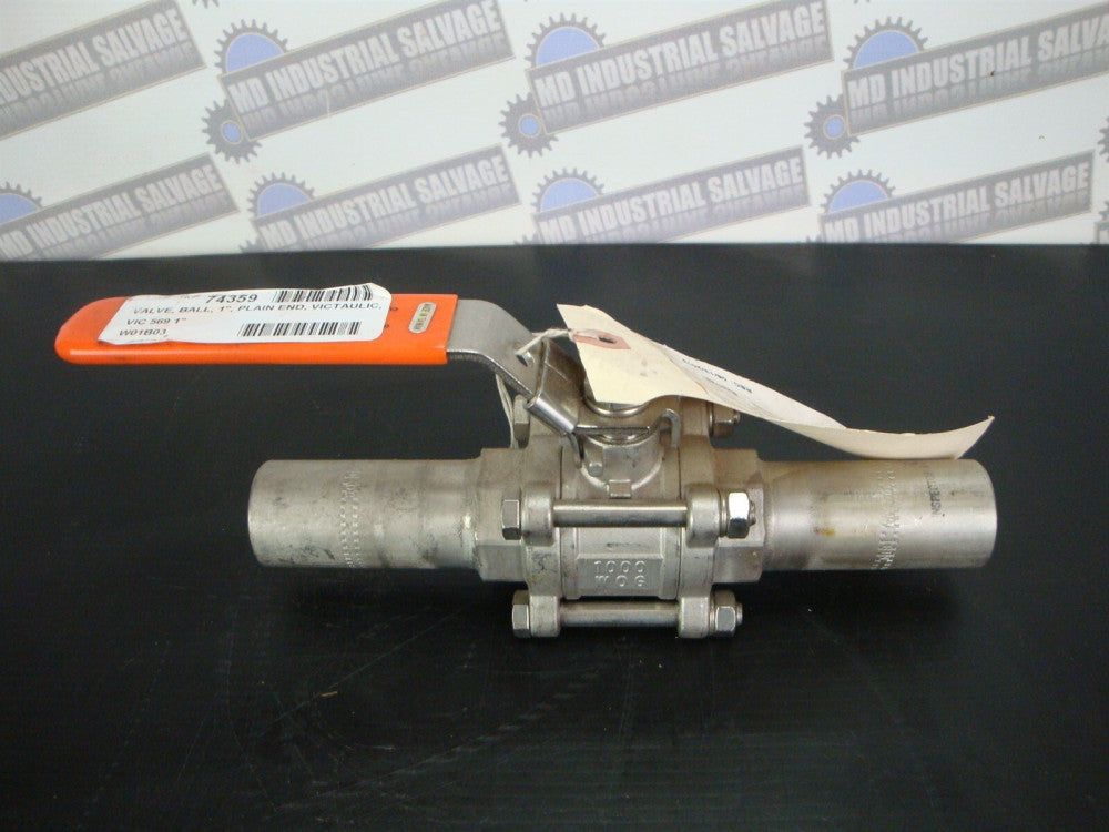 VICTAULIC 1" P569 316 SS BALL VALVE PLAIN ENDS (New) V010569X00