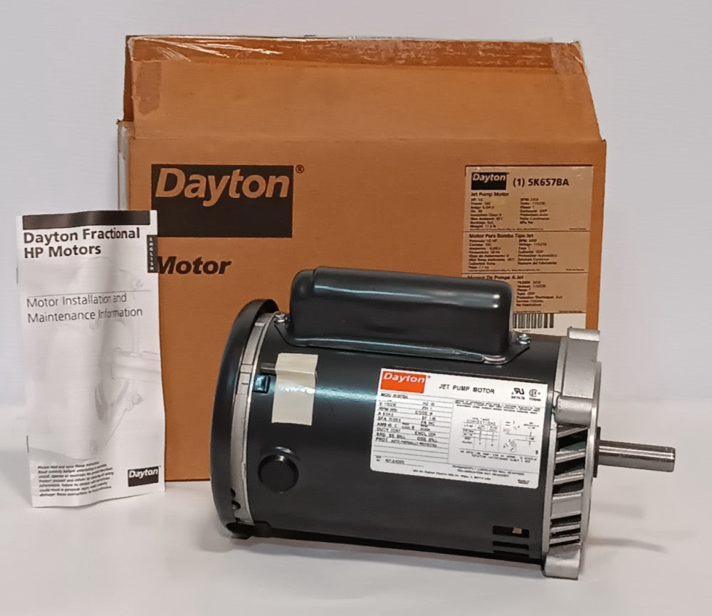 Dayton 5K657BA Jet Pump Motor 1/2HP, 60Hz, 115/230V, 1PH, 3450RPM, Cont. Duty