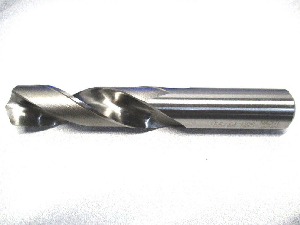 Nachi (1266000) 55/64 x 3-1/2 x 5-1/2 2-Flute HSS Screw Machine Length Drill Bit
