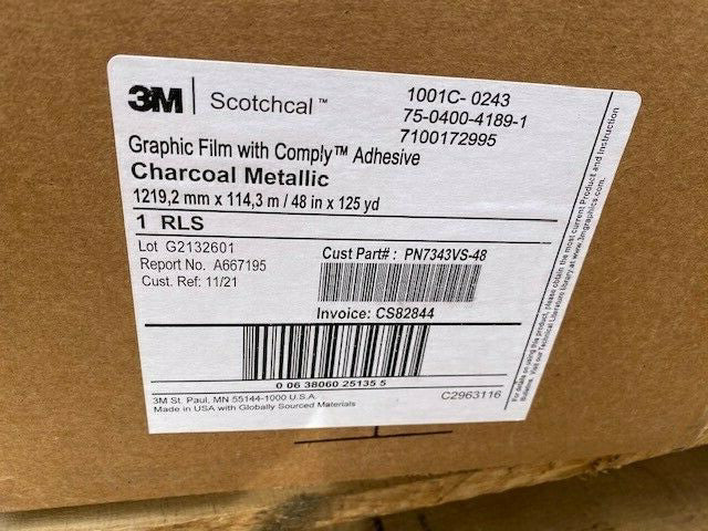 3M Scotchcal Graphic Film with Comply Adhesive Charcoal Metallic 48" x 125 yd