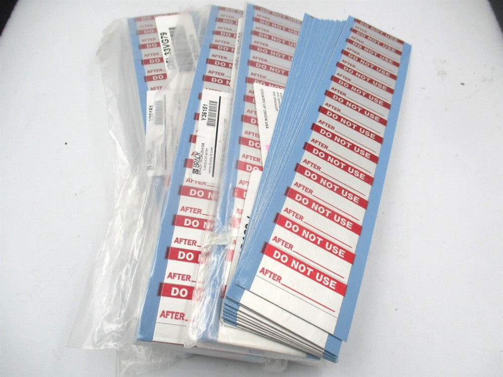 Brady (WOAF-18) 5/8" x 1-1/2" Do Not Use Red/White Maintenance Label - Lot of 72