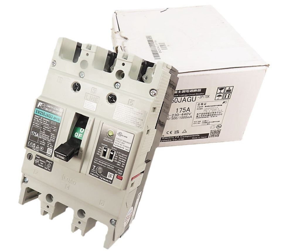 Fuji EW250JAGU-3P175 175 Amp Earth Leakage Circuit Breaker 3P AC100-230-440V NIB