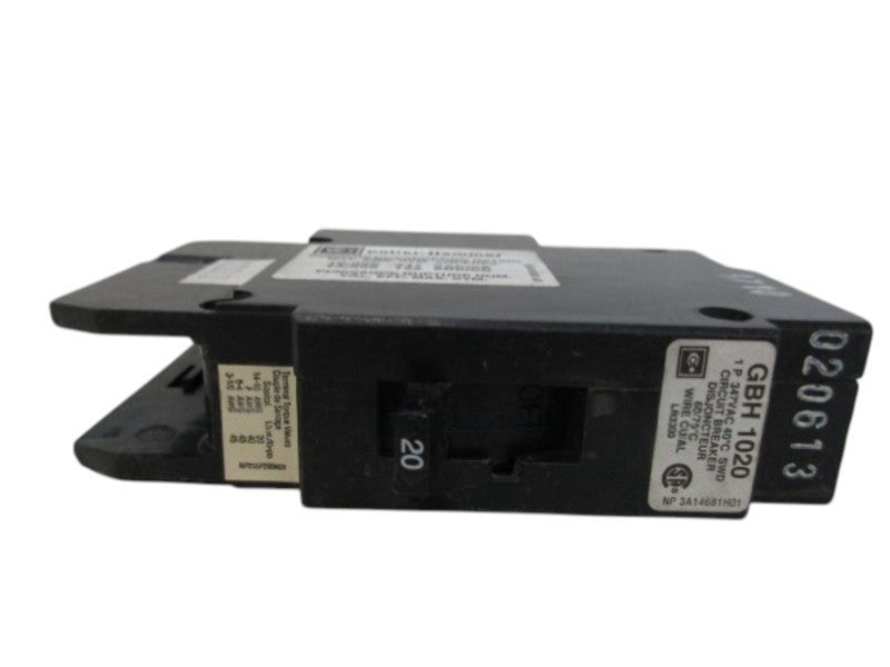 CUTLER HAMMER GBH1020 CIRCUIT BREAKER UNMP
