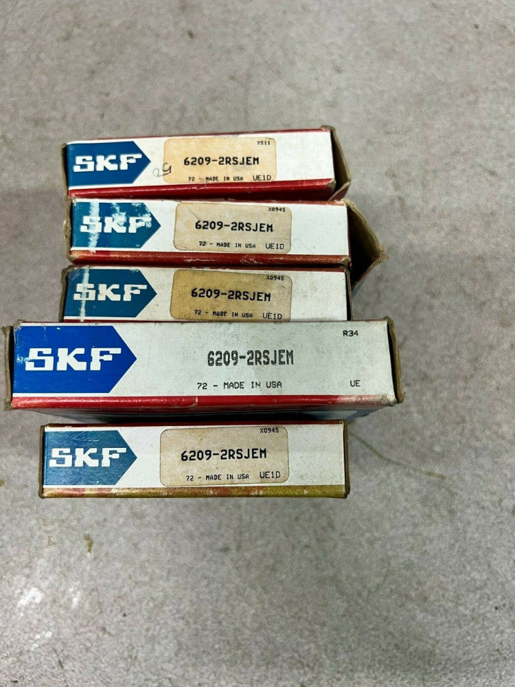 LOT OF 5 NEW IN BOX SKF BALL BEARING 6209-2RSJEM